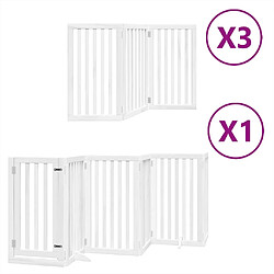 vidaXL Barrière pour chien porte pliable 15 panneaux bois de peuplier