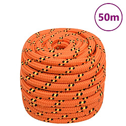 vidaXL Corde de bateau Orange 20 mm 50 m Polypropylène