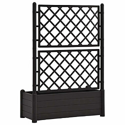 Maison Chic Jardinière,Bac à fleurs avec treillis - pot de fleur 100x43x142 cm PP Anthracite -GKD48140 pas cher