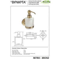 Bemeta - Maison De La Tendance Distributeur de savon liquide mural en laiton RETRO 7,35x15x13,5 cm / 200 ml