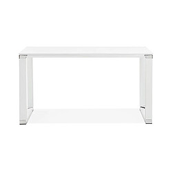 Mes Bureau design 140x70x74 cm plateau blanc et métal blanc - WARNY