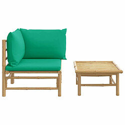 Avis Maison Chic Salon de jardin 2 pcs avec coussins - Table et chaises d'extérieur - Mobilier/Meubles de jardin Moderne vert bambou -MN53254