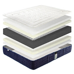 LUXURY LITERIE Matelas 160x200 cm, Nuage, 24cm, mi-ferme, mémoire de forme, indépendance du couchage, face été/hiver pas cher