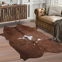 Thedecofactory COW SKIN FAKE - Tapis imitation peau de vache marron 75x110