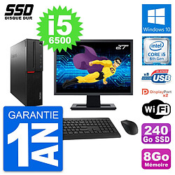 PC Lenovo M800 SFF Ecran 27" Intel i5-6500 RAM 8Go SSD 240Go Windows 10 Wifi - Occasion