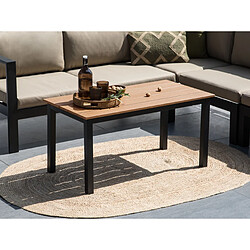 Beliani Table de jardin Bois d'ingénierie Noir MESSINA