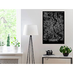 Artgeist Tableau - Dark Map of Cologne (1 Part) Vertical [40x60]