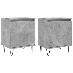 Maison Chic Lot de 2 Tables de chevet,Table de nuit,Table d'appoint pour salon gris béton 40x30x50 cm bois d'ingénierie -MN71377