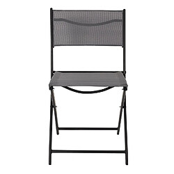 Toilinux Lot de 4 Chaises pliantes d'extérieur Elba - Gris