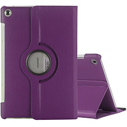 Wewoo Housse Étui Violet pour Huawei MediaPad M5 10,8 pouces Litchi Texture PU en cuir avec support rotatif et fonction de veille / réveil