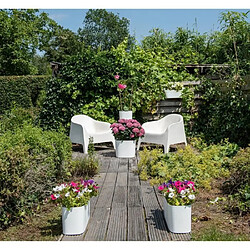 Acheter No Name Jardiniere avec réserve d'eau - GARDEN ID Respect - Blanc 50 x 17 cm - 100% déchets ménagers - 100% recyclable - Surface structurée.