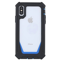 Coque en TPU + acrylique anti-rayures, détachable 2-en-1 noir/bleu pour votre iPhone X/XS 5.8 pouces