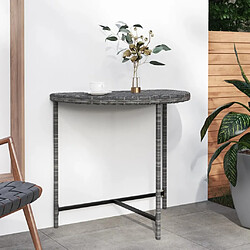 vidaXL Table de jardin Gris 80x50x75 cm Résine tressée