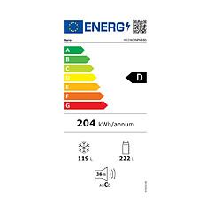 Réfrigérateur combiné 60cm 341l nofrost inox - H1DWDNPK186 - HAIER