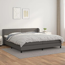 Maison Chic Lit Adulte - Lit simple Lit à sommier tapissier avec matelas moelleux - Meuble de Chambre - Gris 200x200 cm Similicuir -MN10963