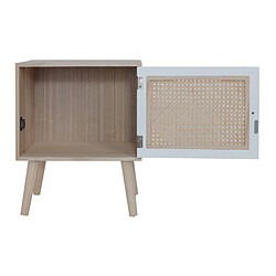 Acheter Mobili Rebecca Table De Chevet Scandinave En Bois Avec 1 Porte Blanc Marron Gain De Place