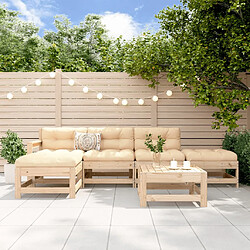 vidaXL Salon de jardin 6 pcs Bois de pin massif