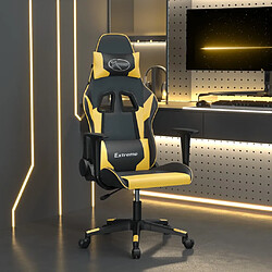 vidaXL Chaise de jeu de massage Noir et doré Similicuir