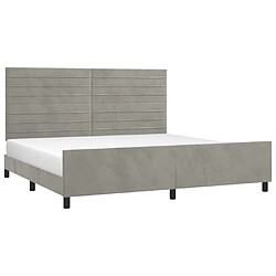 Avis Maison Chic Lit adulte - Cadre Structure de lit avec tête de lit Contemporain Gris clair 200x200 cm Velours -MN71469