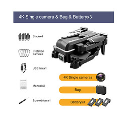 1 Batterie Outdoor Mini Dron Drone 4ksingle Aircraft Caméra Pliant Hauteur fixe Téléphone mobile Télécommande Contrôle de la gravité Drone