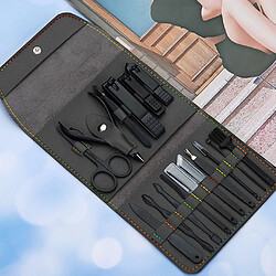 Avis Ensemble de manucure Kit de pédicure professionnel Outils de soin des ongles Outils de coupe-ongles 16 en 1 - Noir