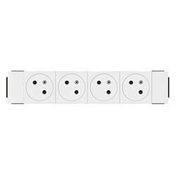 prise de courant - 4 x 2p+t - blanc - clippage direct - surface - legrand 077104l