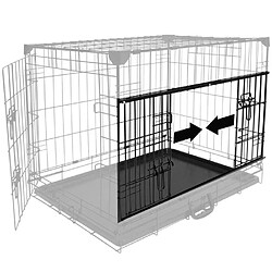 DUVO+ Cage Fer Ninja Edition avec porte coulissante 91 x 61 x 69 cm - 11,6 kg - Noir - Pour chien pas cher