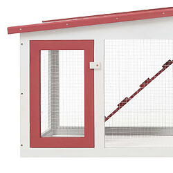 Avis vidaXL Clapier large d'extérieur Rouge et blanc 204x45x85 cm Bois