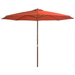 Maison Chic Parasol Jardin | Parasol avec mat en bois 350 cm Terre cuite - GKD93368