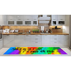 Alter Chemin de cuisine, 100% Made in Italy, Tapis résistant aux taches avec impression numérique, Tapis antidérapant et lavable, Modèle Hvojnaja, cm 280x52