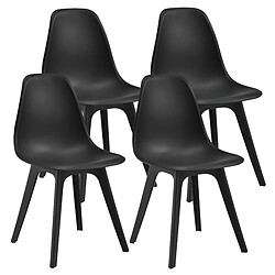 Set de 4 Chaises Brevik Plastique 83 x 54 x 48 cm Noir [en.casa]