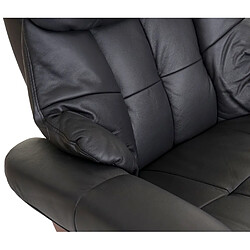 Avis Mendler MCA fauteuil relax Calgary XXL, fauteuil de télévision avec tabouret, cuir, charge 180kg ~ noir, aspect noix