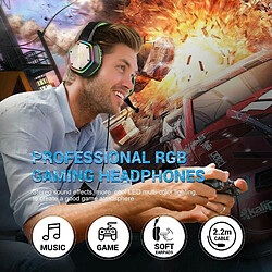 Chrono Casque de Jeu NUBWO PS4, N7 stéréo Xbox One, Casque Filaire PC Gaming avec Microphone à réduction de Bruit, Casque Over-Ear pour PC, Mac, Playstation 4, Xbox One, Android et iPhone Noir