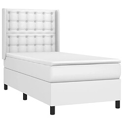 Avis vidaXL Sommier à lattes de lit matelas LED Blanc 90x200cm Similicuir