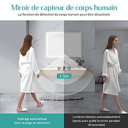 EMKE Miroir lumineux salle de bain 60x80cm avec Capteur de Mouvement, Miroir LED à capteur intelligent, Anti-buée, Lumière Blanche Froide/Chaude/Neutre