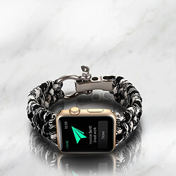 Avis Avizar Bracelet Apple Watch 38 et 40 mm Cordon tressé en Nylon - Noir et Blanc