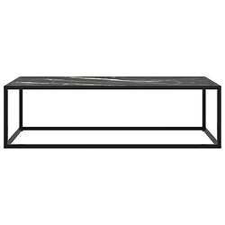 vidaXL Table basse Noir avec verre marbre noir 120x50x35 cm