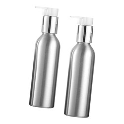 2x Bouteilles De Pompe De Shampooing De Maquillage Vides Contenants En Aluminium De Lotion Crème 150 Ml pas cher