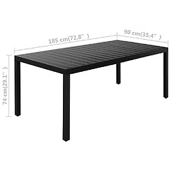 vidaXL Ensemble à manger de jardin 7 pcs noir et marron pas cher