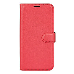 Etui en PU texture litchi, anti-rayures rouge pour votre Samsung Galaxy M22