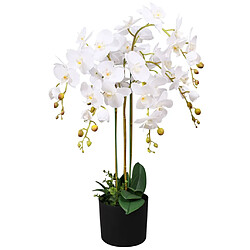 vidaXL Plante artificielle avec pot Orchidée 75 cm Blanc