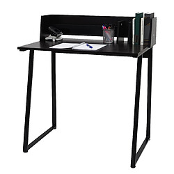 Decoshop26 Bureau table d'ordinateur 82x51 cm Support pour livres et documents inclus structure en métal et MDF noir 04_0006059