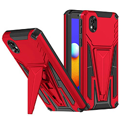 Coque en TPU anti-rayures, en forme de V, antichoc avec béquille rouge pour votre Samsung Galaxy A01 Core