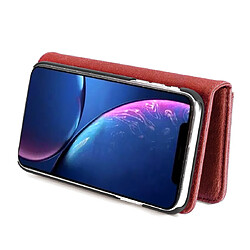 Wewoo Coque Etui en cuir magnétique amovible avec support et fentes pour cartes et portefeuille iPhone 11 rouge pas cher