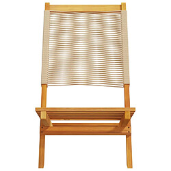 Acheter vidaXL Chaises de jardin lot de 2 beige bois d'acacia et polypropylène