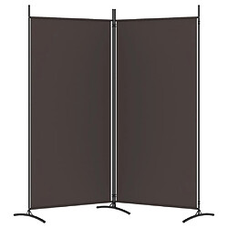 Avis vidaXL Cloison de séparation 2 panneaux Marron 175x180 cm Tissu