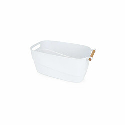 Panier Multi-usages Confortime Blanc Plastique Avec des poignées 33,5 x 18 x 15 cm