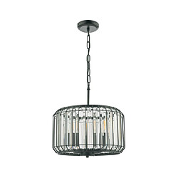 Luminaire Center Suspension Naeva Cristal, noir mat