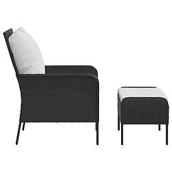 Avis vidaXL Chaise de jardin avec tabouret noir résine tressée