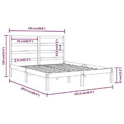 vidaXL Cadre de lit sans matelas marron miel 120x200 cm pin massif pas cher